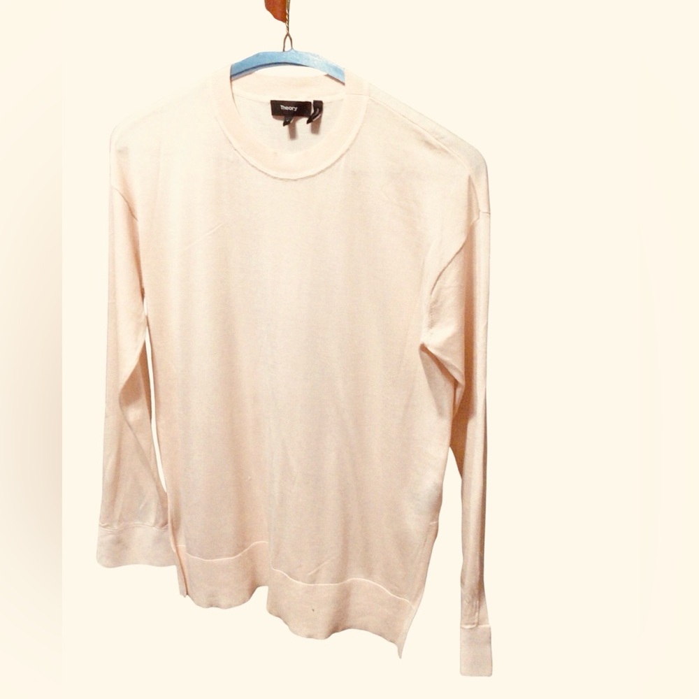 Theory Light Pink Crew Neck Sweater